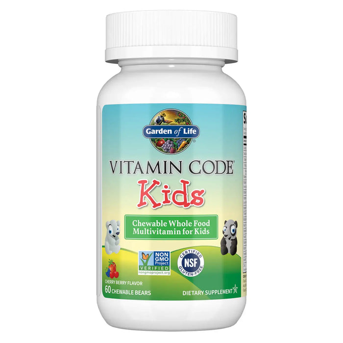 Garden of Life Vitamin Code Kids, Chewable Whole Food Multivitamin For Kids, Cherry Berry - 60 chewable bears