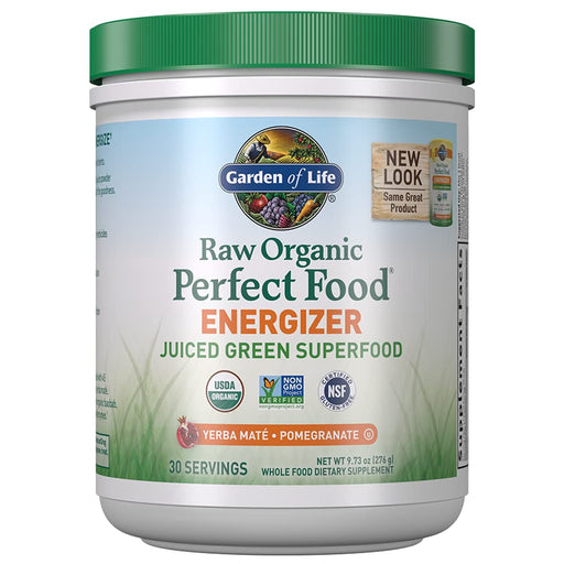 Garden of Life Raw Organic Perfect Food Energizer, Yerba Mate & Pomegranate - 276g | High-Quality Health and Wellbeing | MySupplementShop.co.uk
