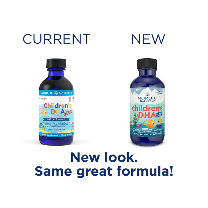 Nordic Naturals Children's DHA Xtra, 880mg (Berry Punch) - 60 ml. | High-Quality DHA | MySupplementShop.co.uk