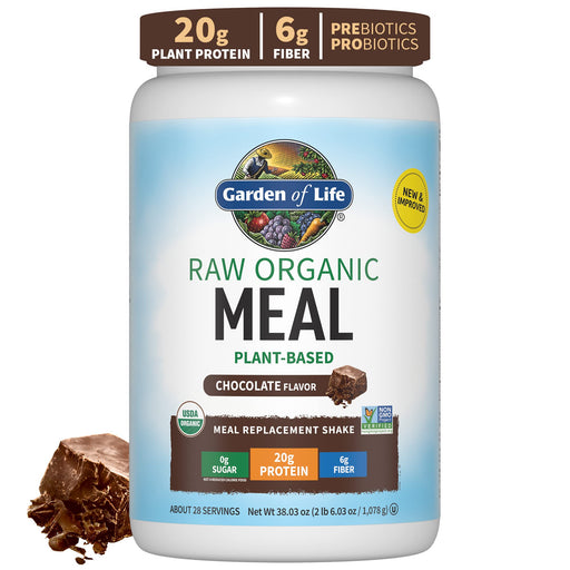 Garden of Life Raw Organic Meal, Chocolate Cacao - 1017g | High-Quality Plant Proteins | MySupplementShop.co.uk