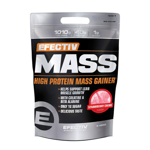 Efectiv Nutrition Mass, Strawberry Creme - 5400 grams | High-Quality Weight Gainers & Carbs | MySupplementShop.co.uk