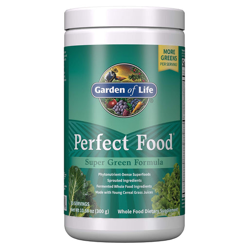 Garden of Life Perfect Food Super Green Formula, Powder - 300g | High-Quality Combination Multivitamins & Minerals | MySupplementShop.co.uk