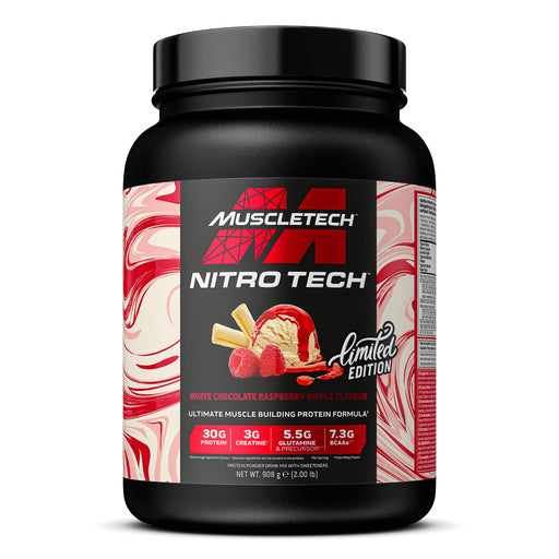 MuscleTech Nitro-Tech, White Chocolate Raspberry Ripple - 908g Best Value Protein Supplement Powder at MYSUPPLEMENTSHOP.co.uk