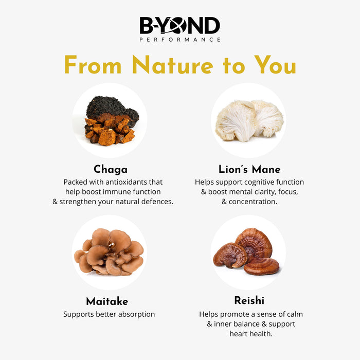 BYOND PERFORMANCE Immunity Mushroom Capsules 60 Caps