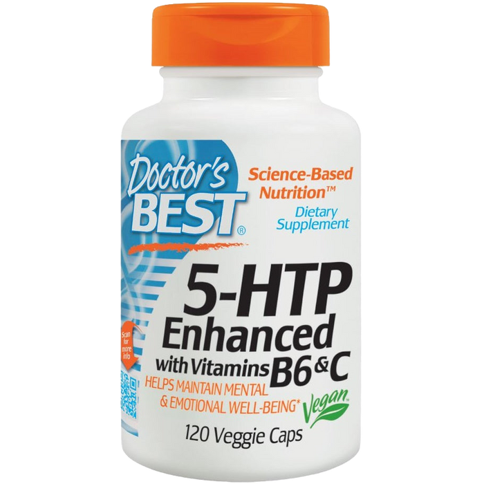 Doctor's Best 5-HTP Enhanced with Vitamin B6 and C - 120 vcaps