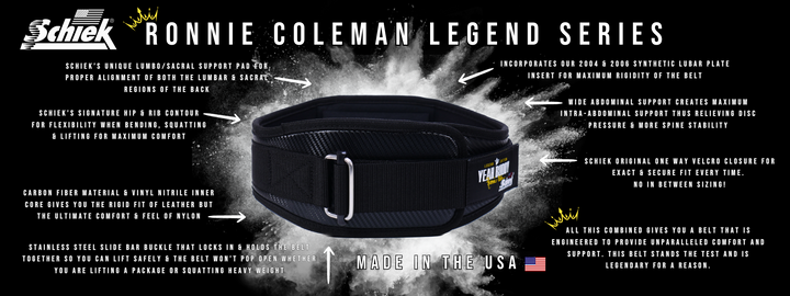 Schiek Model RCCF4006 Ronnie Coleman Legend Edition YEAH BUDDY! Carbon Fiber Weightlifting Belt