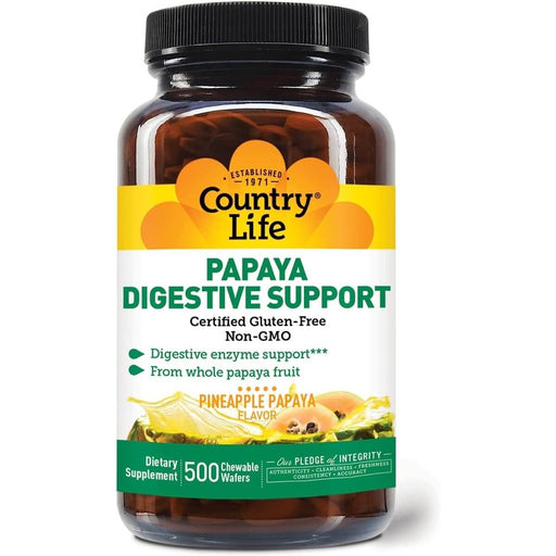 Country Life Papaya Digestive Support 500 Chewable Tablets | Premium Supplements at MYSUPPLEMENTSHOP