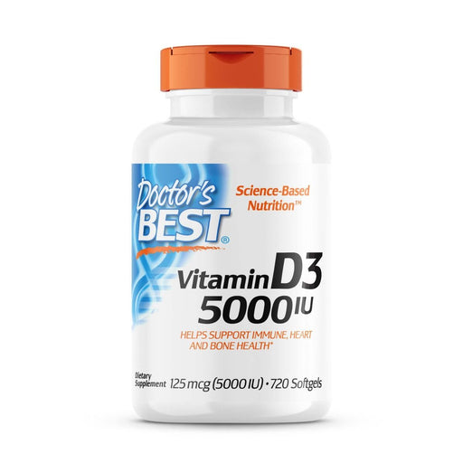 Doctor's Best Vitamin D3 125 mcg (5,000 IU) 720 Softgels | Premium Supplements at MYSUPPLEMENTSHOP