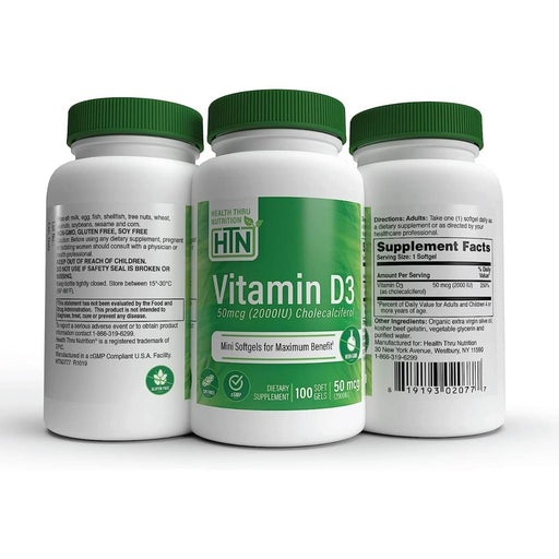 Health Thru Nutrition Vitamin D3 2,000iu (50mcg) 100 Softgels | Premium Supplements at MYSUPPLEMENTSHOP