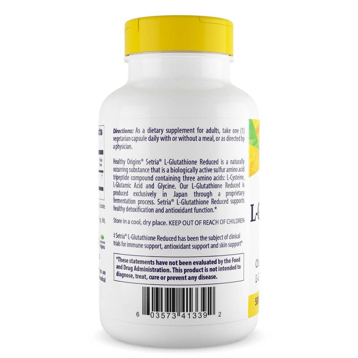 Healthy Origins L-Glutathione Reduced 500mg 150 Veggie Capsules | Premium Supplements at MYSUPPLEMENTSHOP