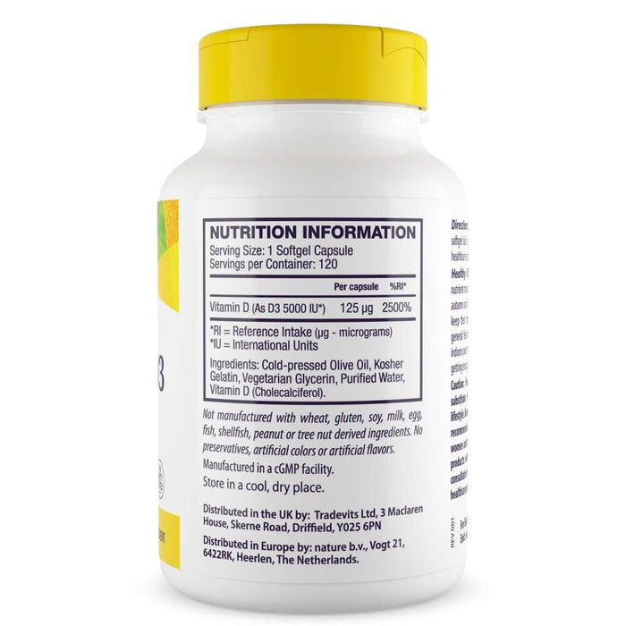 Healthy Origins Vitamin D3 5,000iu 120 Softgels | Premium Supplements at MYSUPPLEMENTSHOP