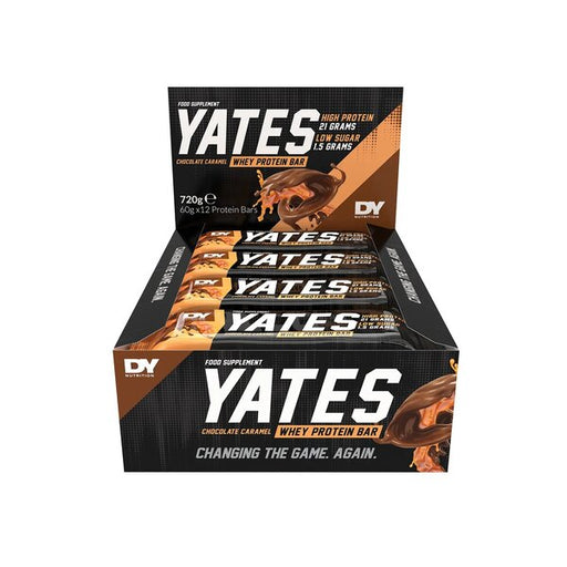 Yates Protein Bar, Chocolate Caramel - 12 x 60g | Premium Protein Supplement Powder at MYSUPPLEMENTSHOP