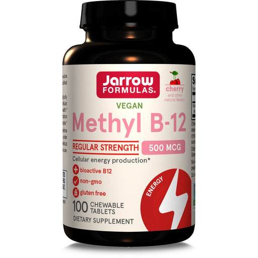 Jarrow Formulas Vitamin Methyl B-12 500mcg 100 Cherry Chewable Tablets | Premium Supplements at MYSUPPLEMENTSHOP