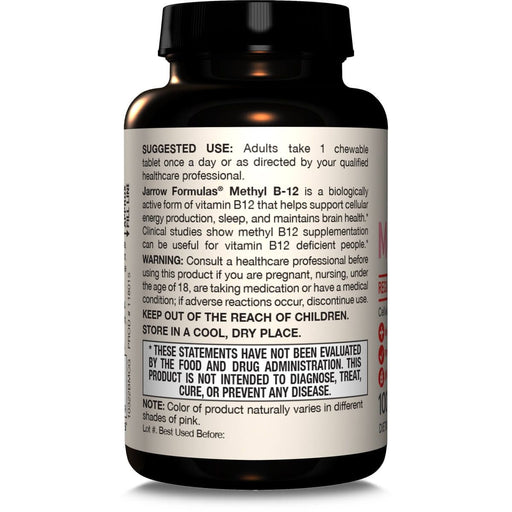 Jarrow Formulas Vitamin Methyl B-12 500mcg 100 Cherry Chewable Tablets | Premium Supplements at MYSUPPLEMENTSHOP
