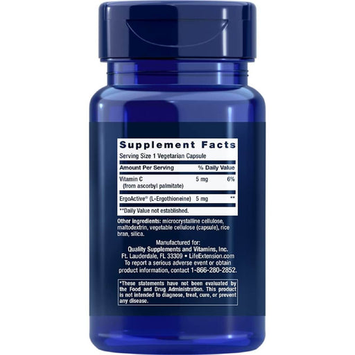 Life Extension Essential Youth L-Ergothioneine 5mg 30 Vegetarian Capsules | Premium Supplements at MYSUPPLEMENTSHOP