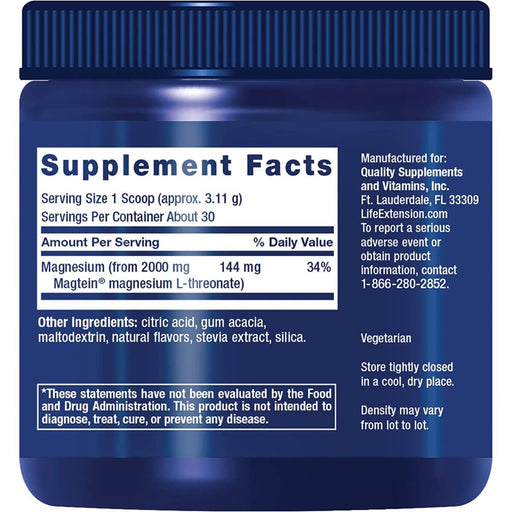 Life Extension Neuro-Mag Magnesium L-Threonate (Tropical Punch) 93.35 grams | Premium Supplements at MYSUPPLEMENTSHOP