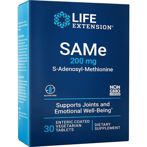 Life Extension SAMe 200 mg 30 enteric-coated Vegetarian Tablets | Premium Supplements at MYSUPPLEMENTSHOP