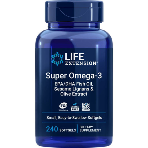 Life Extension Super Omega-3 EPA/DHA Fish Oil Sesame Lignans &amp; Olive Extract 240 Softgels | Premium Supplements at MYSUPPLEMENTSHOP