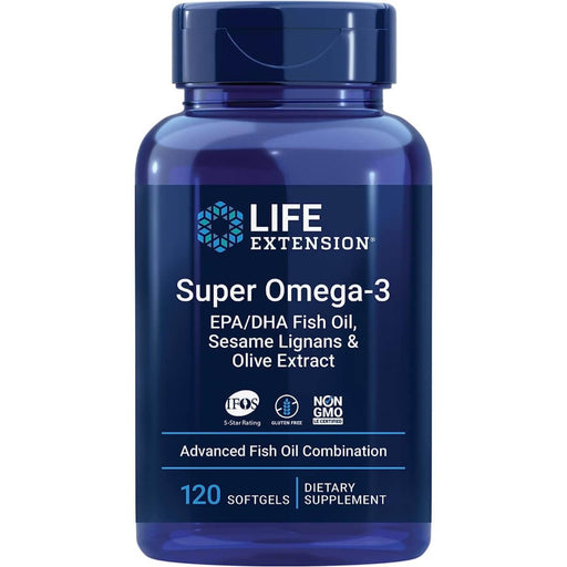 Life Extension Super Omega-3 EPA/DHA Fish Oil Sesame Lignans &amp; Olive Extract 120 Softgels | Premium Supplements at MYSUPPLEMENTSHOP