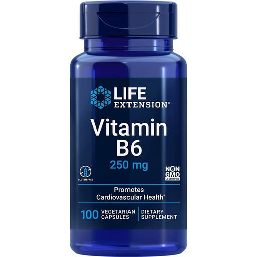 Life Extension Vitamin B6 250 mg 100 Vegetarian Capsules | Premium Supplements at MYSUPPLEMENTSHOP