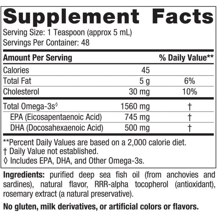 Nordic Naturals Omega-3 1,560mg Lemon Flavour 8 fl oz | Premium Supplements at MYSUPPLEMENTSHOP