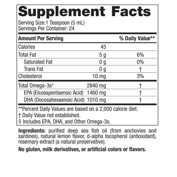 Nordic Naturals Ultimate Omega-3 2,840mg Liquid 4 fl oz (Lemon) | Premium Supplements at MYSUPPLEMENTSHOP