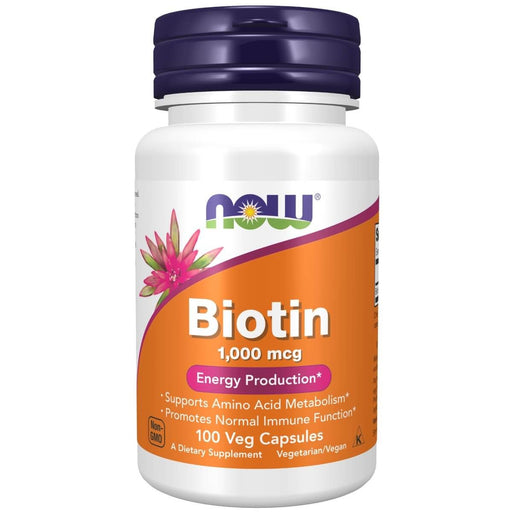 NOW Foods Biotin 1,000 mcg 100 Veg Capsules | Premium Supplements at MYSUPPLEMENTSHOP
