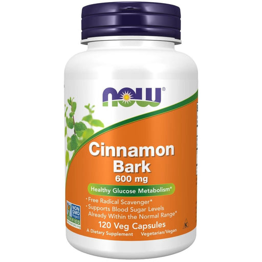 NOW Foods Cinnamon Bark 600 mg 120 Veg Capsules | Premium Supplements at MYSUPPLEMENTSHOP