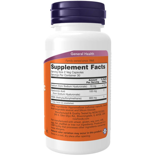 NOW Foods Hyaluronic Acid 50 mg 60 Veg Capsules | Premium Supplements at MYSUPPLEMENTSHOP