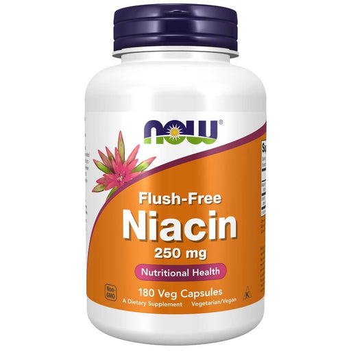 NOW Foods Niacin (Vitamin B-3) 250 mg Flush-Free 180 Veg Capsules | Premium Supplements at MYSUPPLEMENTSHOP
