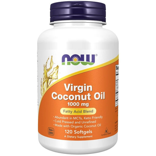 NOW Foods Virgin Coconut Oil 1000 mg 120 Softgels | Premium Supplements at MYSUPPLEMENTSHOP
