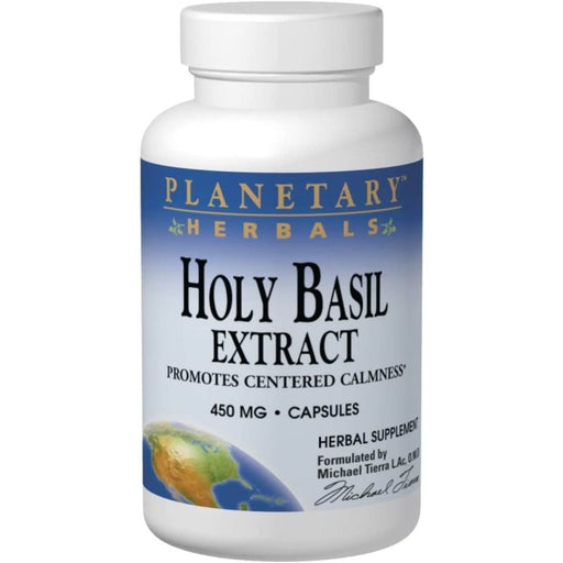 Planetary Herbals Holy Basil Extract 450mg 120 Capsules | Premium Supplements at MYSUPPLEMENTSHOP
