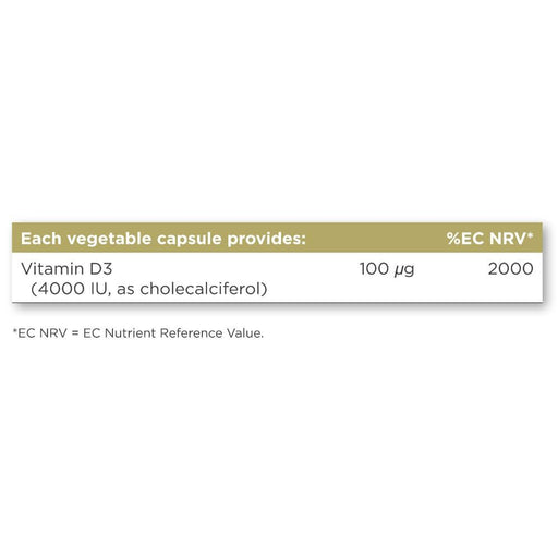Solgar Vitamin D3 (Cholecalciferol) 4000 IU (100 Âµg) Vegetable Capsules Pack of 60 at MySupplementShop.co.uk