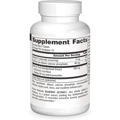 Source Naturals Bilberry Extract 50mg 30 Tablets | Premium Supplements at MYSUPPLEMENTSHOP