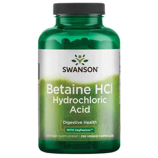 Swanson Betaine HCl Hydrochloric Acid with Pepsin 250 veg capsules at MySupplementShop.co.uk