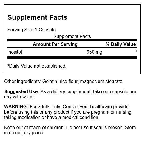 Swanson Inositol 650 mg 100 Capsules at MySupplementShop.co.uk