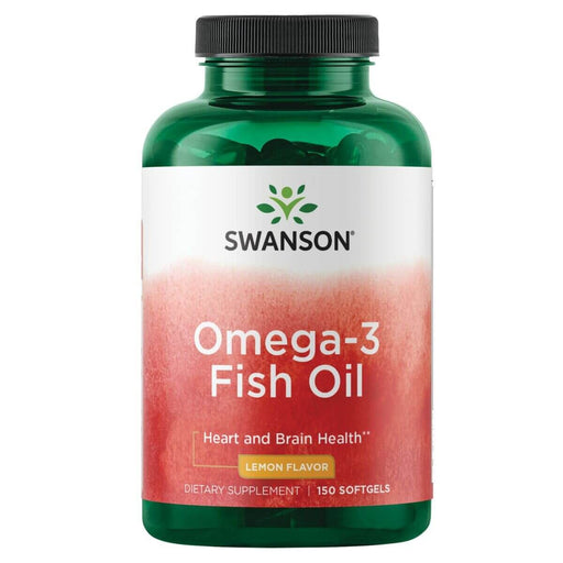 Swanson Omega-3 Fish Oil Lemon Flavor 150 Softgels | Premium Supplements at MYSUPPLEMENTSHOP