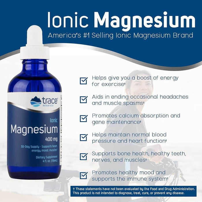 Trace Minerals Ionic Magnesium 400mg 4 fl oz | Premium Supplements at MYSUPPLEMENTSHOP