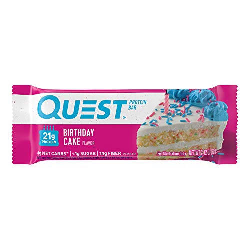 Quest Birthday Cake Flavour Protein Bar (12 x 60g) 720g | High-Quality Protein Bars | MySupplementShop.co.uk