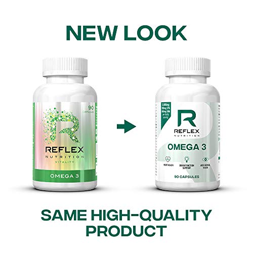Reflex Nutrition Omega 3 Supplement Capsules 1000mg of which 330mg is EPA and 220mg is DHA (90 Caps) | High-Quality Fish Oils | MySupplementShop.co.uk