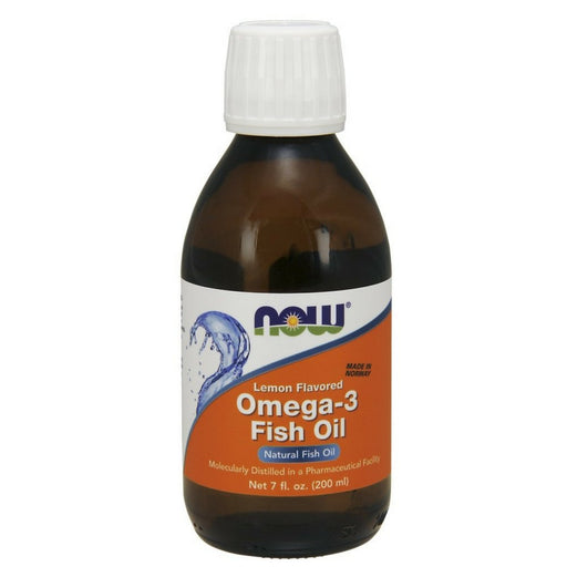 NOW Foods Omega-3 Fish Oil Liquid, Lemon - 200 ml. | High-Quality Fish Oils | MySupplementShop.co.uk