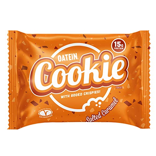 Oatein High Protein Cookie with Added crispies (Box of 12 x 75g) (Salted Caramel) | High-Quality Sports Nutrition | MySupplementShop.co.uk
