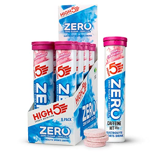 HIGH5 ZERO Caffeine Hit Electrolyte Hydration Tablets Added Vitamin C (Pink Grapefruit 8x20 Tablets) | High-Quality Electrolyte Replacements | MySupplementShop.co.uk