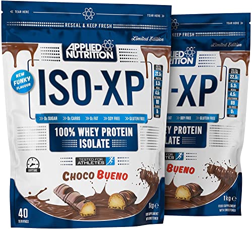 Applied Nutrition ISO XP Whey Isolate - Whey Protein Isolate Powder ISO-XP Funky Yummy Flavours (1kg - 40 Servings) (Choco Bueno) | High-Quality Blocks & Bars | MySupplementShop.co.uk