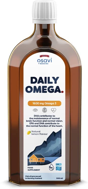 Osavi Daily Omega, 1600mg Omega 3 (Natural Lemon) - 500 ml. | High-Quality Omega-3 | MySupplementShop.co.uk