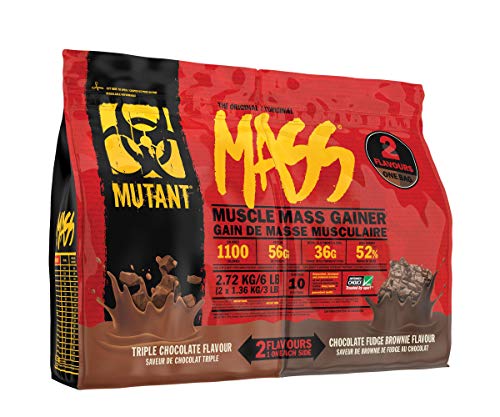 Mutant Mass Dual Chamber 2.72kg Choc & Choc Fudge Brownie | High-Quality Weight Gainers & Carbs | MySupplementShop.co.uk