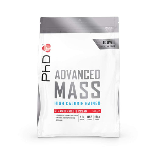 PhD Advanced Mass, Strawberries & Cream - 5400 grams | High-Quality Weight Gainers & Carbs | MySupplementShop.co.uk