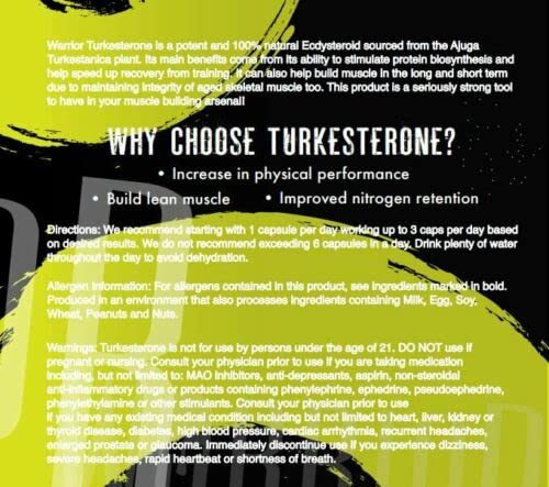 Warrior Turkesterone 60 Capsules | High-Quality Special Formula | MySupplementShop.co.uk