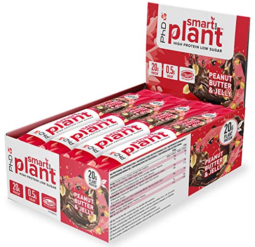 PhD Smart Bar Plant Vegan protein bar Peanut Butter & Jelly-12 Bars | High-Quality Protein Bars | MySupplementShop.co.uk