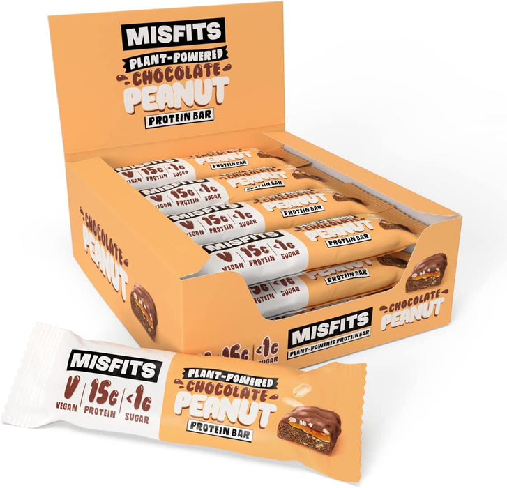 Misfits Vegan Protein Bar 12 x 45g | High-Quality Health & Beauty > Health Care > Fitness & Nutrition > Vitamins & Supplements | MySupplementShop.co.uk